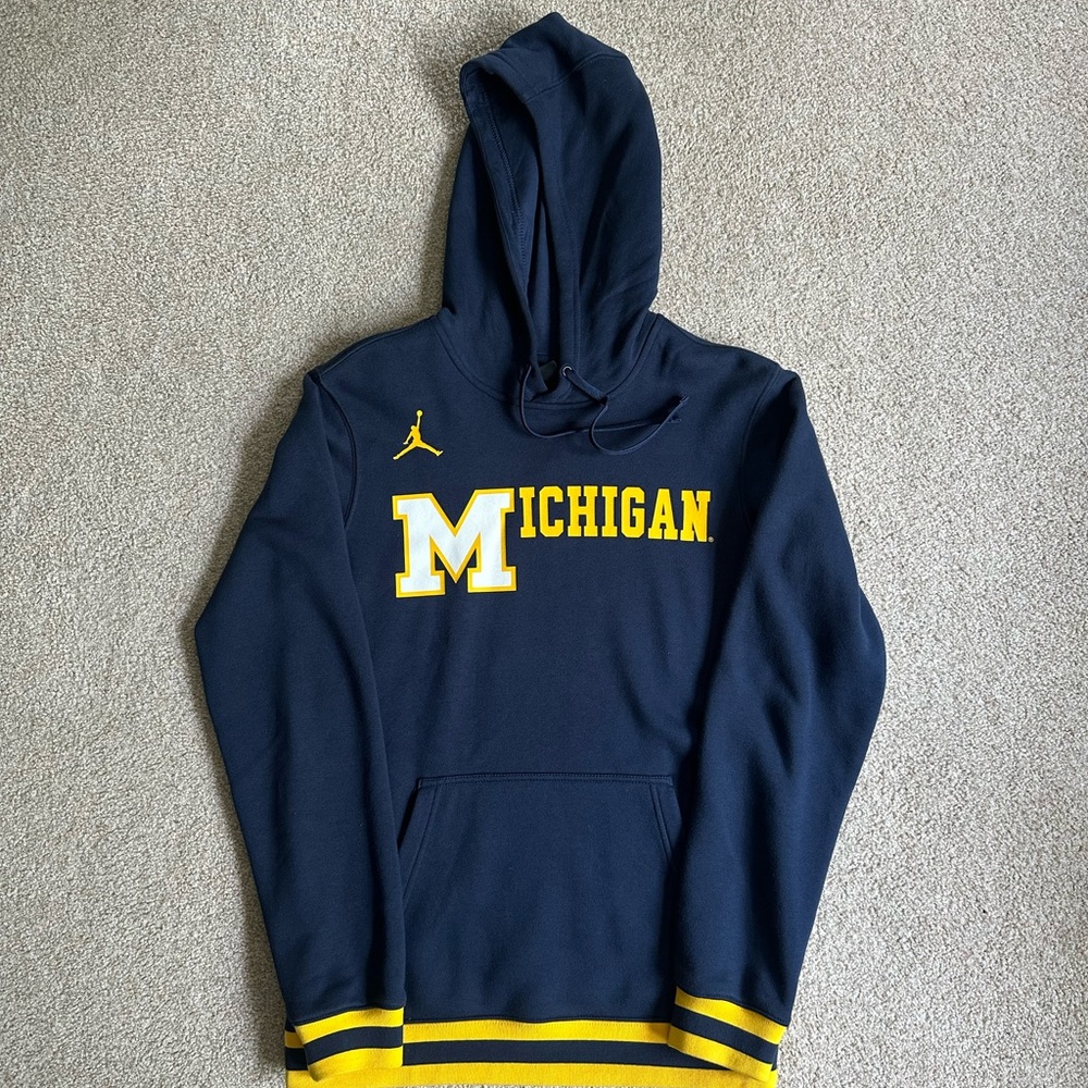 Jordan Michigan Hoodie in Dark Blue and Gold